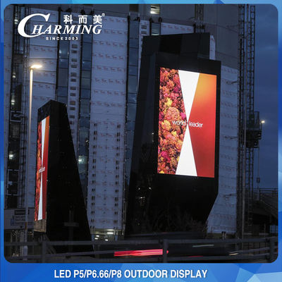 Tiang Layar Iklan LED Luar Ruangan P5 Mulus Dipasang 320x160mm