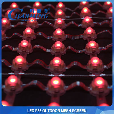 Weatherproof LED Mesh Flexible Curtain Screen Praktis Anti Korosi