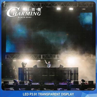 ROHS 256x64 Layar Kaca Dinding Video LED Transparan Multiscene
