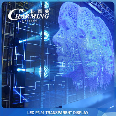 Dinding LED Transparan Tahan Air IP65, Layar Kaca Video Transparan Anti Tabrakan