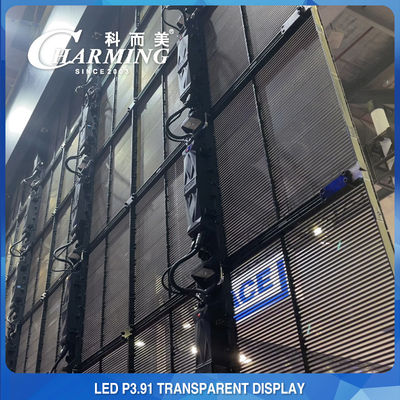 Ultrathin Crashproof LED Video Wall Transparan 256x64 Tahan Lama
