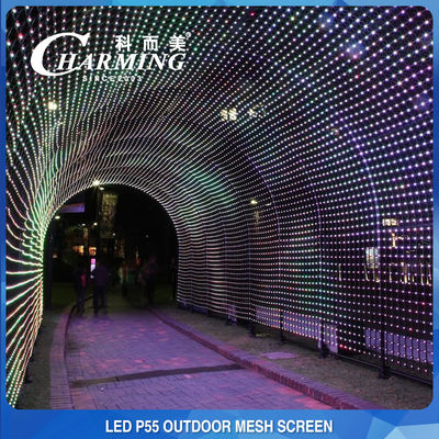 Multiscene IP65 LED Net Screen, Aluminium Alloy Flexible LED Curtain Display
