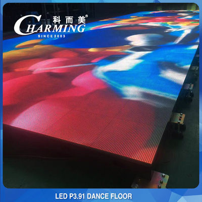 P3.91 Lantai Video LED Induktif Lantai Dansa RGB HD IP65 Daya Tahan Tinggi BIS CE