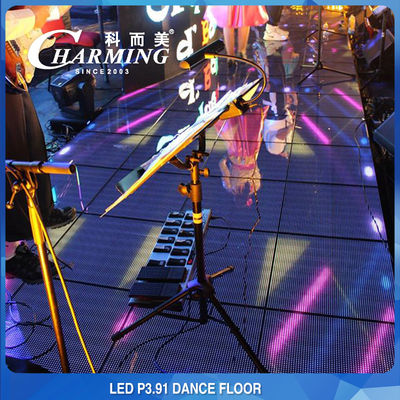 P3.91 Lantai Video LED Induktif Lantai Dansa RGB HD IP65 Daya Tahan Tinggi BIS CE