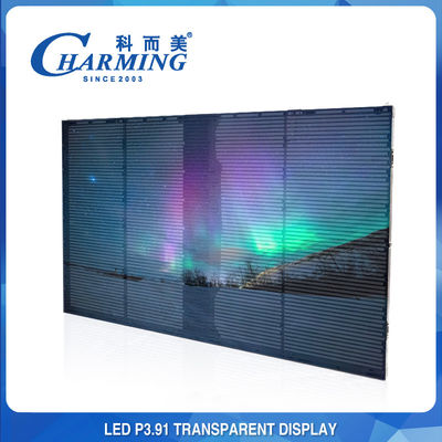 P3.91 Dinding Video LED Transparan Tahan Debu Depan IP65/Belakang IP42