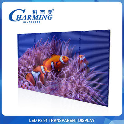 P3.91 Dinding Video LED Transparan Tahan Debu Depan IP65/Belakang IP42