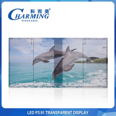 Penuh Warna P3.91 Dinding Video LED Transparan Bening Tahan Air SMD1921 Standar LED