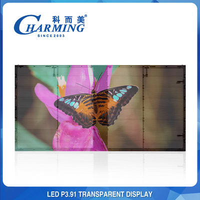 Layar Video Transparan 4k Tahan Air P3.91 Sewa Luar Ruangan 5000Cd/M2