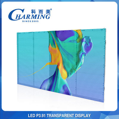 RGB Ringan P3.91 Layar LED Transparan Indoor Outdoor Gambar Jernih
