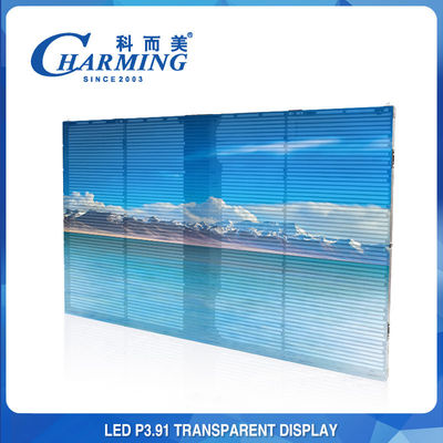 Layar Video Transparan Luar Ruangan 4k P3.91 Tampilan Penyewaan 500X1000mm