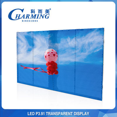 Ringan Transparan P3.91 Layar LED Dalam Ruangan Luar Ruangan 1000x500MM