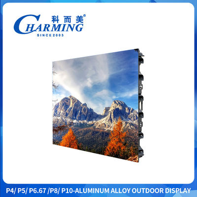 P4 P5 P6.66 Dinding Video LED Luar Ruangan 5500nits Tahan Air IP65 Paduan Magnesium untuk Papan Reklame Digital
