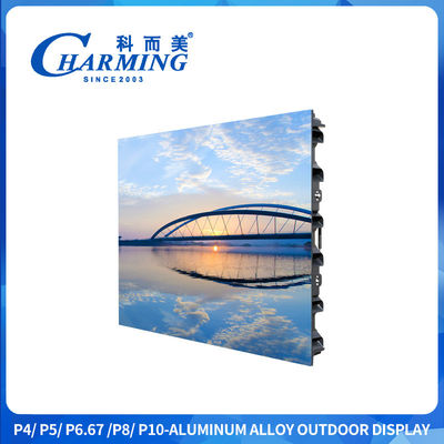 P4 Aluminium Alloy Outdoor Display Screen 130° Color Range yang Lebih Luas Dengan Handle Baja Berastain