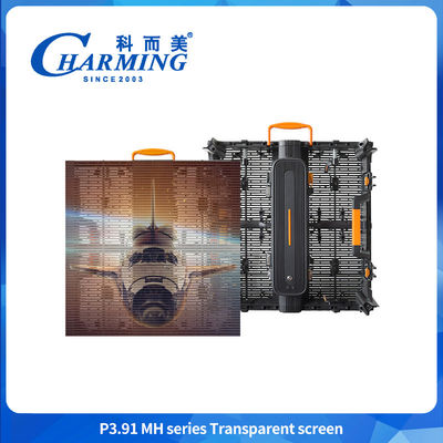 Seamless Splicing Transparan LED Video Wall Glass Display Cabinet Dengan Cahaya