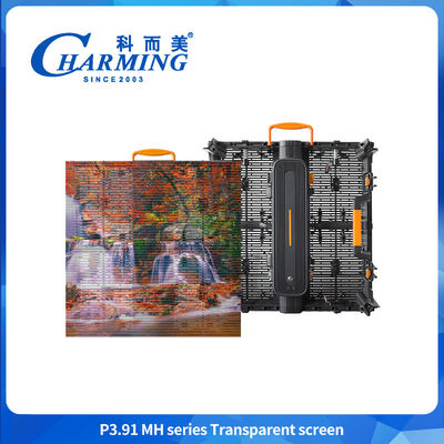 Super tipis Waterproof Transparan Screen P3.91MH Series Transparan Display LED Screen Windproof LED Kaca layar