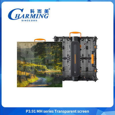Super tipis Waterproof Transparan Screen P3.91MH Series Transparan Display LED Screen Windproof LED Kaca layar