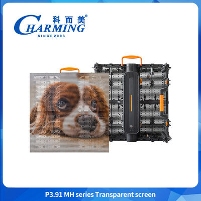 Ultrathin 88.5mm P3.91MH Series Highlight Dan Ultra-Ringan Layar Transparan Dengan Corner Guard