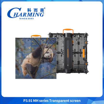 Layar Film Transparan Kaca Dinding Untuk Iklan Video Panel Jendela Fleksibel Tinggi Digital 3D P3.91 Led Indoor