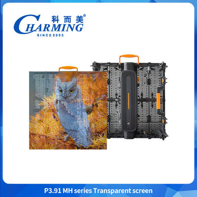 Layar Film Transparan Kaca Dinding Untuk Iklan Video Panel Jendela Fleksibel Tinggi Digital 3D P3.91 Led Indoor