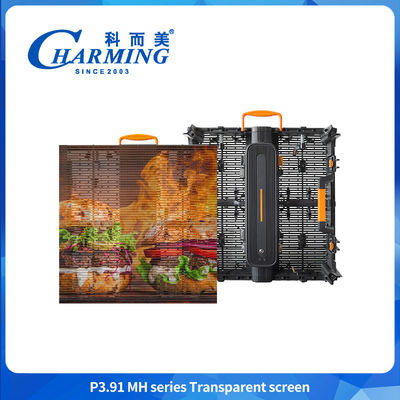 Waterproof IP65 P3.91 Iklan Video Panel Tembok Tampilan LED Layar kuat LED tampilan transparan