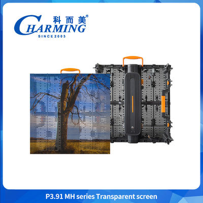 P3.91 Reklame Panel dinding video IP65 ringan Tampilan layar LED Waterproof Transparan