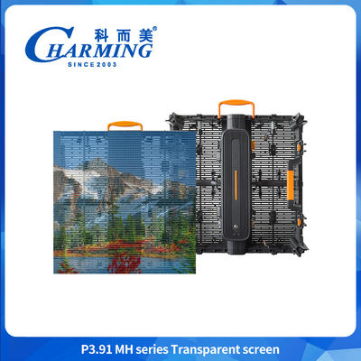 P3.91 Reklame Panel dinding video IP65 ringan Tampilan layar LED Waterproof Transparan