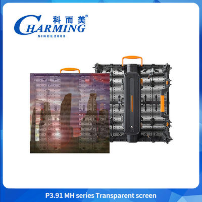 P3.91 Led display Screen Full Colour500*500mm Lightweight Aluminium Transparent Led Storefront