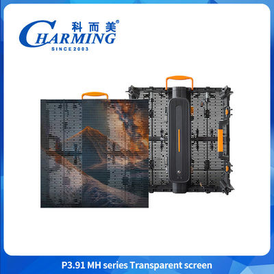 P3.91 Led display Screen Full Colour500*500mm Lightweight Aluminium Transparent Led Storefront