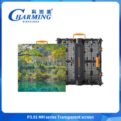 Kecerahan Tinggi P3.91 Luar Ruang Waterproof Bangunan Layar Transparan 500*500mm