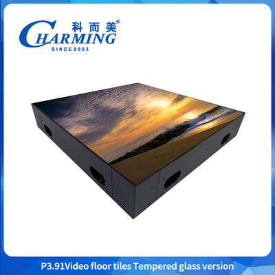 Custom Indoor dan Outdoor Ultra Thin Glass Gob Cover Iron Frame Stage Floor Interactive Digital Panel Video Wall Dance Floor Layar LED
