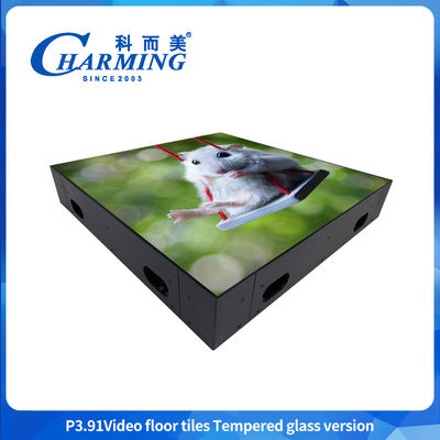 Custom Indoor dan Outdoor Ultra Thin Glass Gob Cover Iron Frame Stage Floor Interactive Digital Panel Video Wall Dance Floor Layar LED