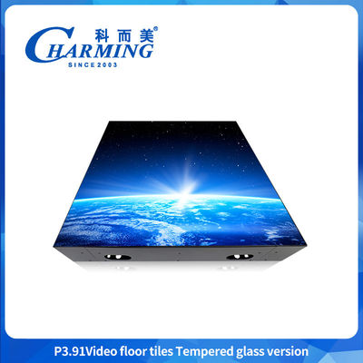 P3.91 LED video lantai ubin pemeliharaan mudah LED video display berwarna abu-abu tinggi kontras tinggi desain lantai layar ubin