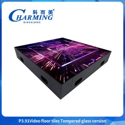 500*500mm Mobile DJ Stage Video Floor Tile Screen Indoor dan Outdoor 3D LED Screen Untuk Wedding Bar Club