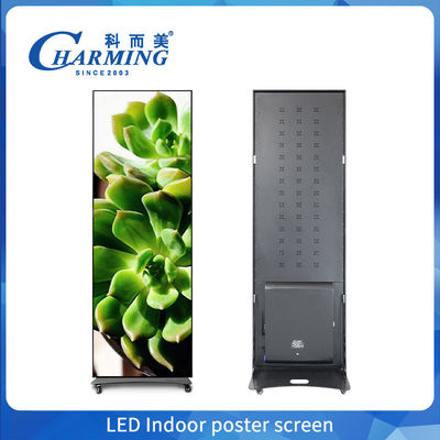 Full Color P2.5 P1.86 P2 Indoor Led Poster Display Screen Wifi USB Lantai Berdiri Led Iklan Poster Digital Display
