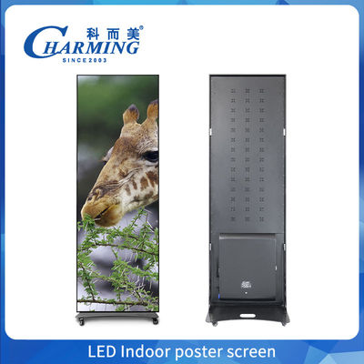 Indoor Full Color Poster LED Display P1.86 Lantai Berdiri Poster Digital LED Screen