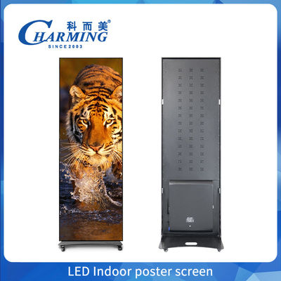 Indoor Full Color Poster LED Display P1.86 Lantai Berdiri Poster Digital LED Screen