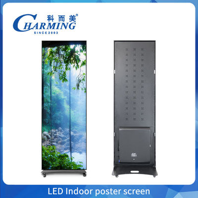 Poster Digital Portable Smart TV Iklan Indoor Poster Layar 1.86mm Resolusi Tinggi