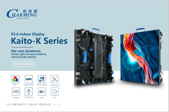 Kualitas tinggi warna rGB 400W P2.6 Seri Kaito-K Layar dalam ruangan 140 ° sudut pandang super luas