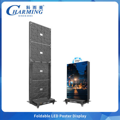 GOB Foldable LED Poster Display Can APP Remote Control With Wheel Use For Airport