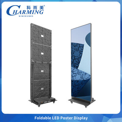Layar Poster LED SMD2020 P2.5 Lipat Indoor Sudut 180° Pabrikan Asli