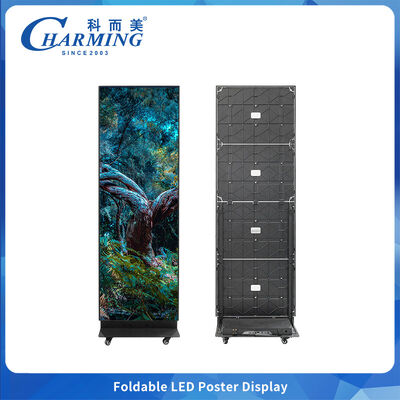 Full Color Indoor Pantalla LED Digital Signage P1.86 P2 P2.22 P2.5 Lantai Berdiri Lipat Led Poster Display
