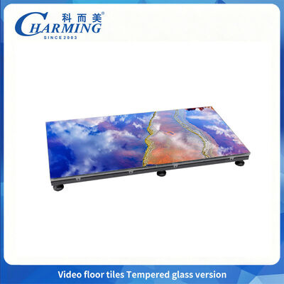 Layar LED Lantai Dansa 65536 Titik/33a1 P3.91 dengan Versi Kaca Tempered 14-16 Bit Tingkat Abu-abu