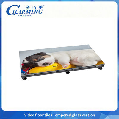 Layar LED lantai interaktif dengan bantalan beban kaca tempered tebal 8 mm dan pitch piksel P3.91 untuk pertunjukan panggung
