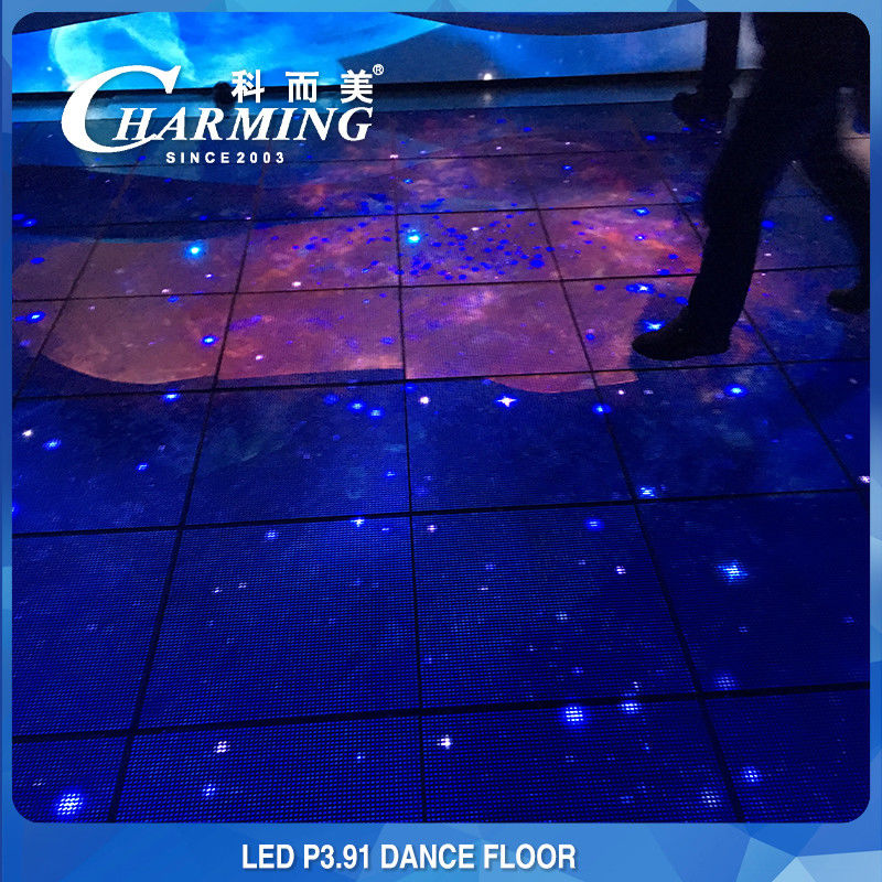 LED Lantai Jubin Panel Layar RGB Led Lantai Jubin Tampilan Layar Waterproof IP65 3840Hz Dukungan Weeding Dance Show