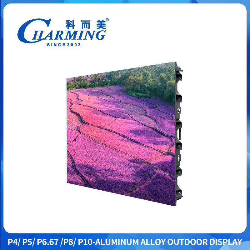 P4 P5 P6.66 Dinding Video LED Luar Ruangan 5500nits Tahan Air IP65 Paduan Magnesium untuk Papan Reklame Digital