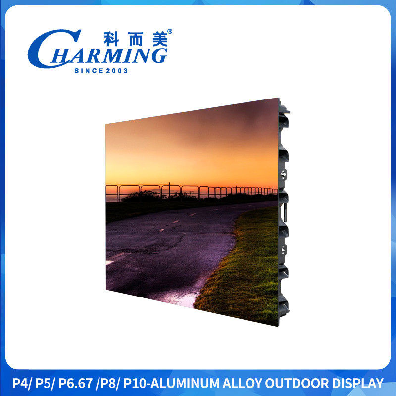 P4 Aluminium Alloy Outdoor Display Screen 130° Color Range yang Lebih Luas Dengan Handle Baja Berastain