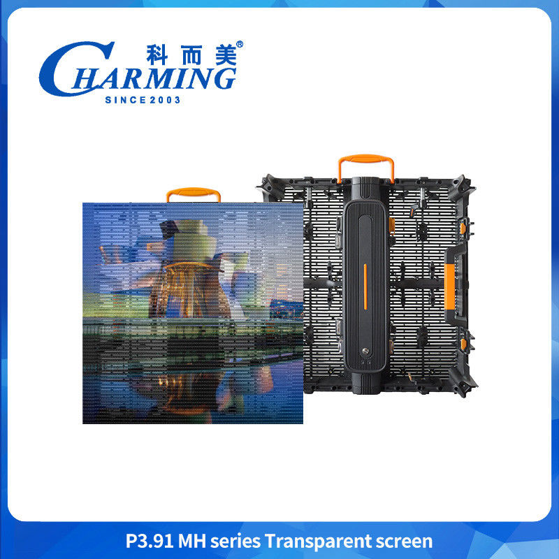 Hollow Design P3.91MH Series 32768 Dot/m2 Layar LED Transparan 200W/400W Dengan Gembok Kunci Baru
