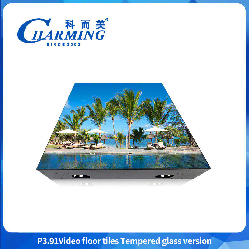 P3.91 GOB Proses Led Lantai Tari Waterproof Video Led Lantai Tari 500mm By 500mm untuk pesta pernikahan & perjamuan