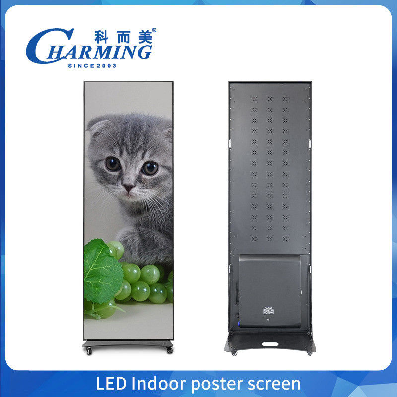High Refresh 4K LED Stand Poster Display P1.86 P2 P2.5 Indoor Panel Player LED Screen Poster Display untuk Mall