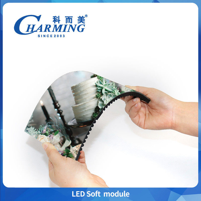 True Color Indoor P3 P4 Soft Module Curved Flexible Led Display Screen Untuk penggunaan kolom silinder